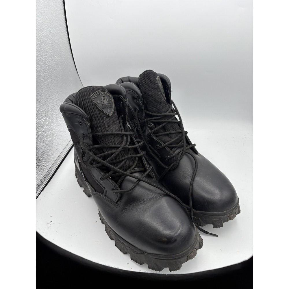 Rocky Alpha Force Boots Mens Size 12 Black Leather Waterproof Tactical Work
